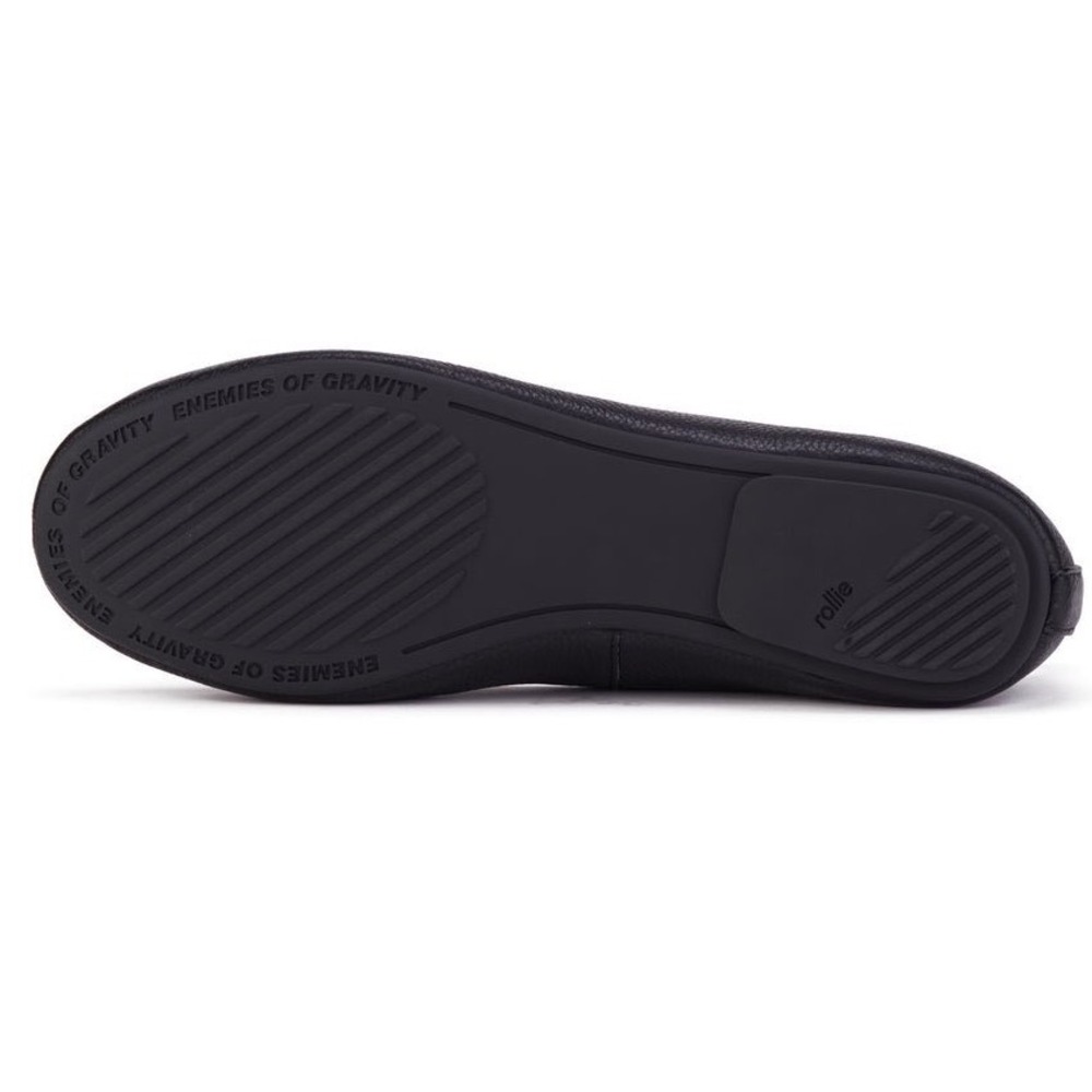 NIB Rollie Ballet Black Tumble Leather Flats Women's Sz 7 EU 38 Luxury ballerina - Picture 13 of 14